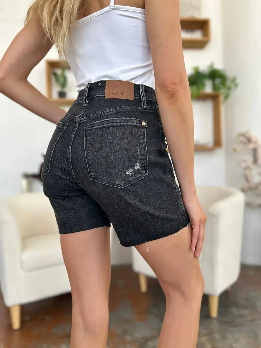 Judy Blue Full Size High Waist Rigid Magic Denim Shorts - Love Salve